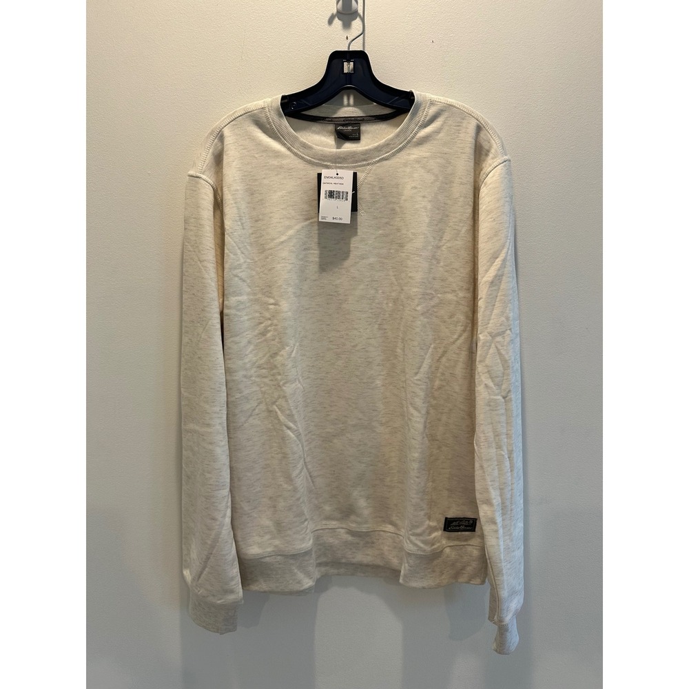 Eddie Bauer Lounge Mens Oatmeal Heather Crewneck Sweatshirt EM34LK005D NWT L - Picture 2 of 4